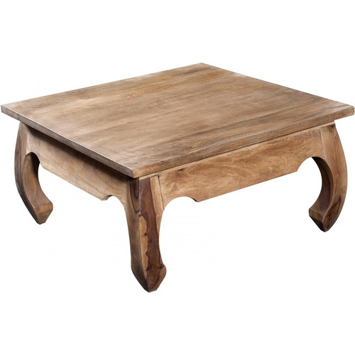 Table basse carrée en bois naturel KABAENA Marron 3S. x Home Meuble & Déco