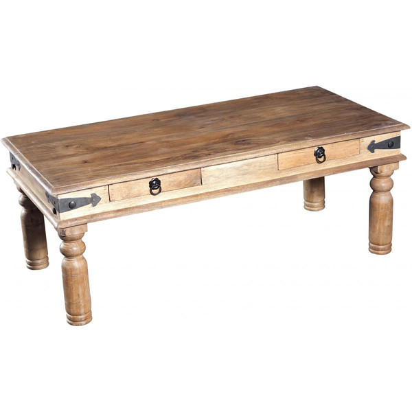 Table basse coloris naturel rectangulaire en bois TOBEA Marron 3S. x Home Meuble & Déco
