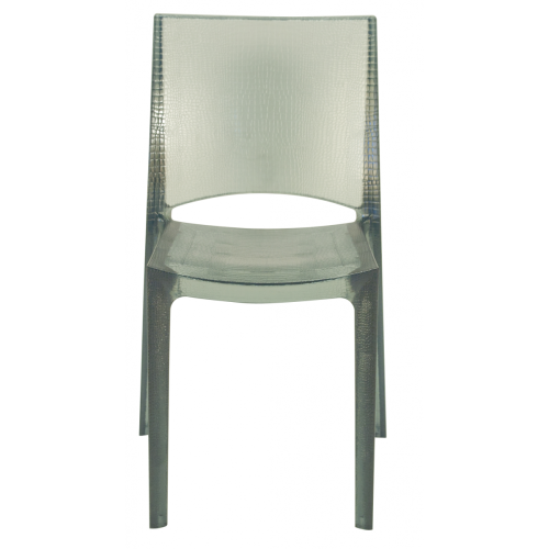 3S. x Home - Chaise Design Grise Claire Fumée Transparente NILO - La Salle A Manger Design