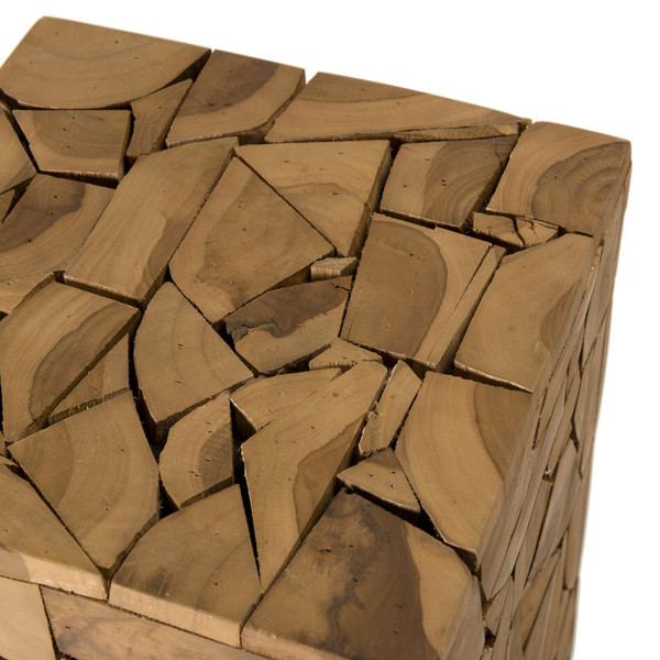 Table d'appoint carrée mozaïc 30x30cm bois Teck Dalian MACABANE