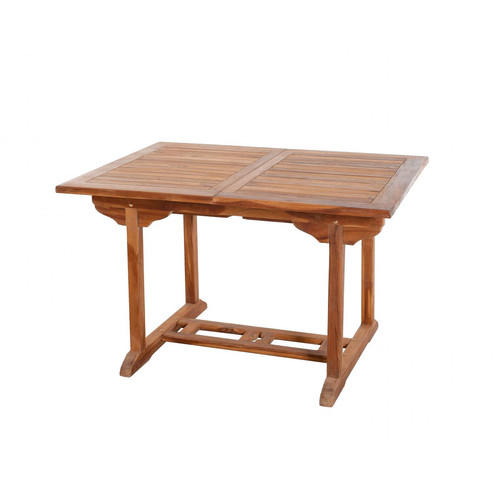 Table de jardin 4/6 personnes - rectangulaire extensible 120/180 x 90 cm en bois Teck huilé Teck MACABANE Meuble & Déco