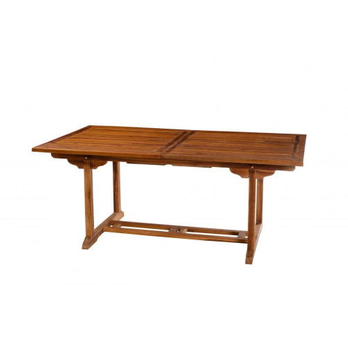 Table de jardin 8/10 personnes - rectangulaire extensible 180/240 x 100 cm en bois Teck huilé Teck MACABANE Meuble & Déco