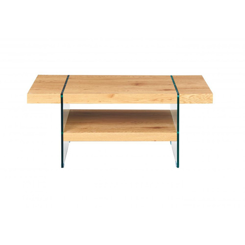 3S. x Home - Table Basse Rectangulaire en Verre et contreplaqué MELIO - Table Basse Design