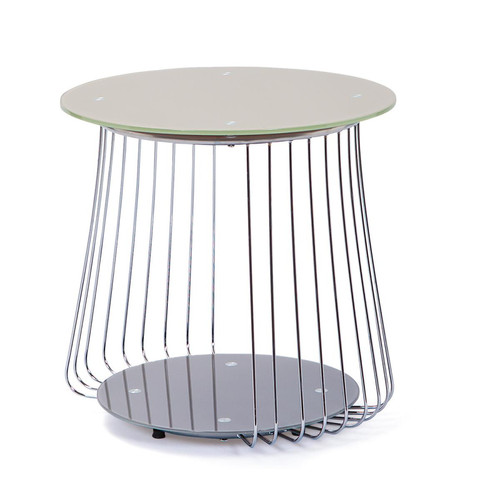 3S. x Home - Table Basse en verre et Métal Chromé - Table Basse Design