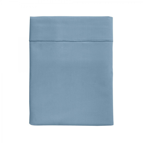 Drap plat coton lavé  Soft Line - Bleu Cascade Essix Linge de maison