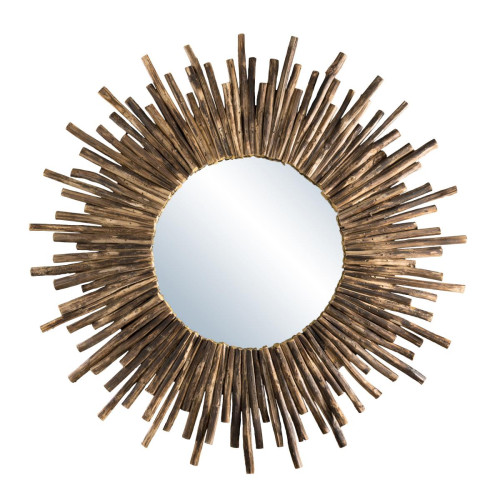 Macabane - Miroir rond soleil bois nature branches - KLEO - Miroirs Design