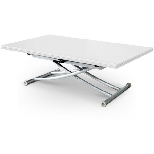 3S. x Home - Table Basse Relevable à Rallonge blanc Ella - Table Basse Design