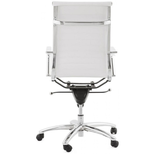 Chaise de Bureau blanc et chromé CHARMO Chaise de bureau