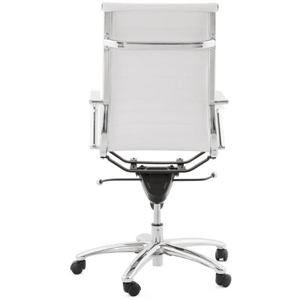 Chaise de Bureau blanc et chromé CHARMO Chaise de bureau