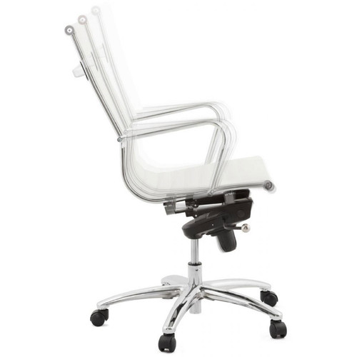 Chaise de Bureau blanc et chromé CHARMO Blanc 3S. x Home Meuble & Déco