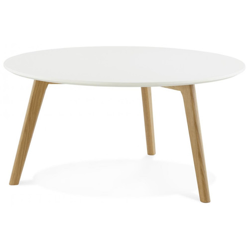 3S. x Home - Table basse blanche ronde scandinave ELSA - Table Basse Design