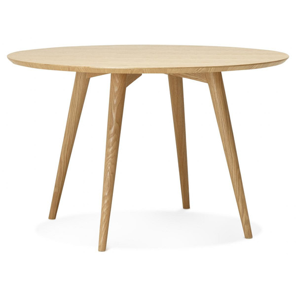 Table à Manger ronde en bois JARRI D.120cm Beige 3S. x Home Meuble & Déco