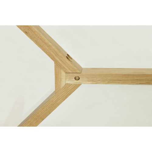 Table à Manger rectangulaire avec plateau en verre pieds bois TAMPERE Transparent 3S. x Home Meuble & Déco