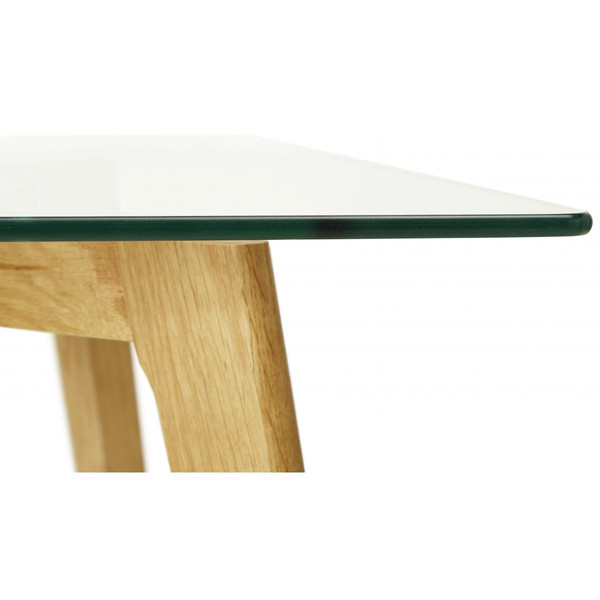 Table à Manger rectangulaire avec plateau en verre pieds bois TAMPERE 3S. x Home