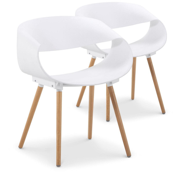 Lot de 2 chaises design blanches EIK Blanc 3S. x Home Meuble & Déco