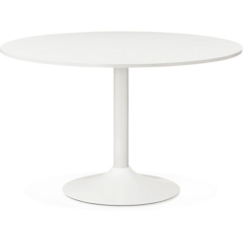 3S. x Home - Table en bois ronde blanche EMMA - Table Salle A Manger Design
