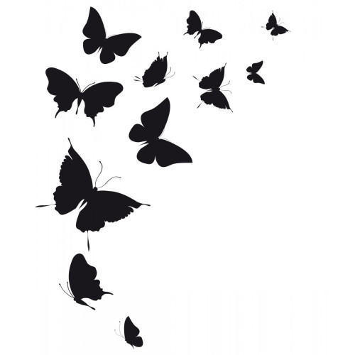 Tableau Butterfly Black Butterflies 55x80