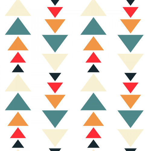 3S. x Home - Tableau Pattern Triangles Colorés 50x50 - Promo Meuble Et Déco Design