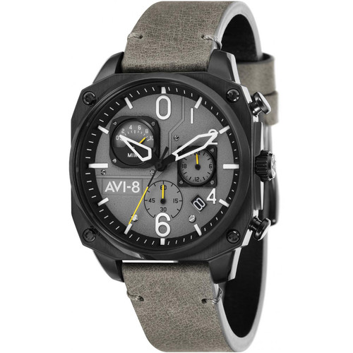 Avi-8 - Montre Avi-8 AV-4052-03 - Montre Chronographe Acier Noir  Homme - Avi-8 montres