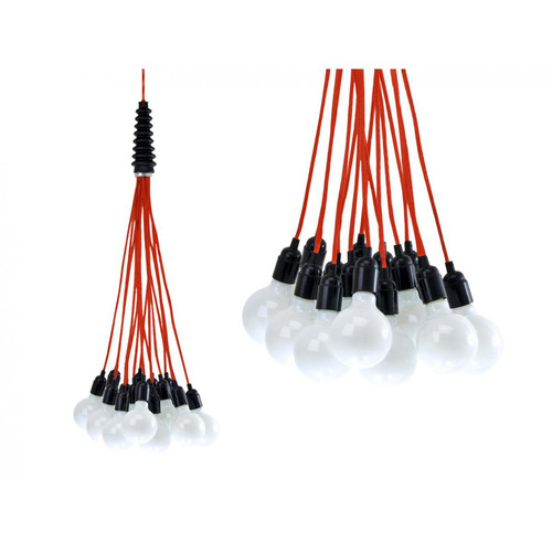 Suspension Ampoules Câbles Rouges KAFR Rouge 3S. x Home Meuble & Déco