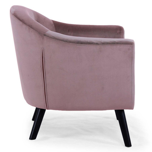 Fauteuil Scandinave Velours Rose OLAF 3S. x Home
