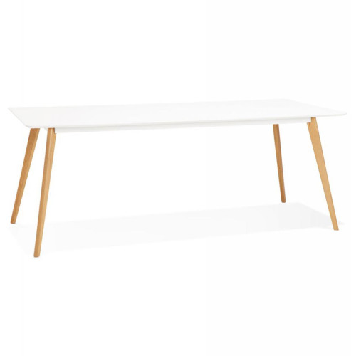 3S. x Home - Table à Manger Scandinave Chêne Blanc 200x78cm CLADIE - Table Salle A Manger Design