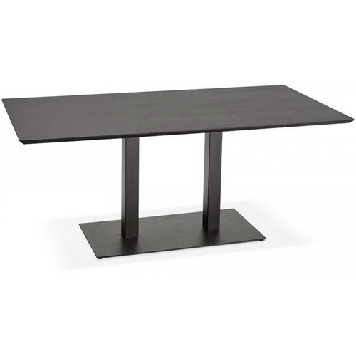 3S. x Home - Table à Manger Rectangulaire Bois Noir KIWI - Table Salle A Manger Design