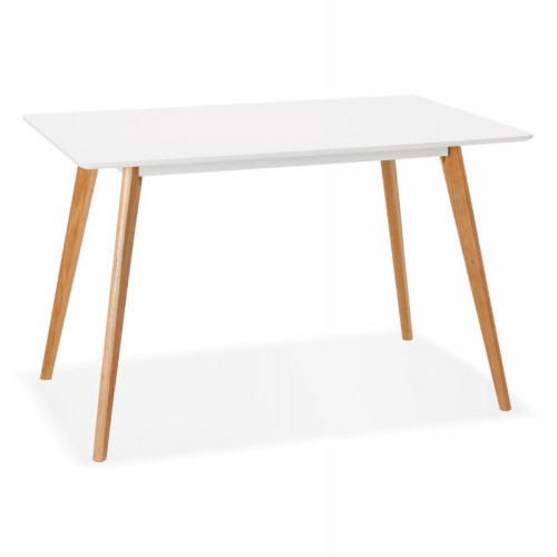 3S. x Home - Table à Manger Scandinave Bois Blanc CLADIE - Table Salle A Manger Design