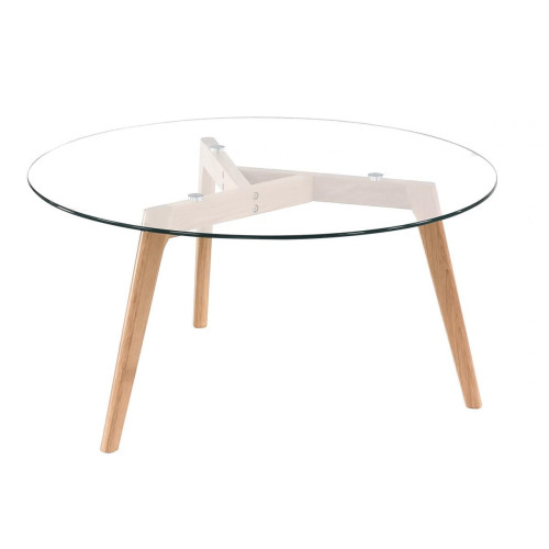 Table Basse Scandinave D90cm Verre TARJA Transparent 3S. x Home Meuble & Déco