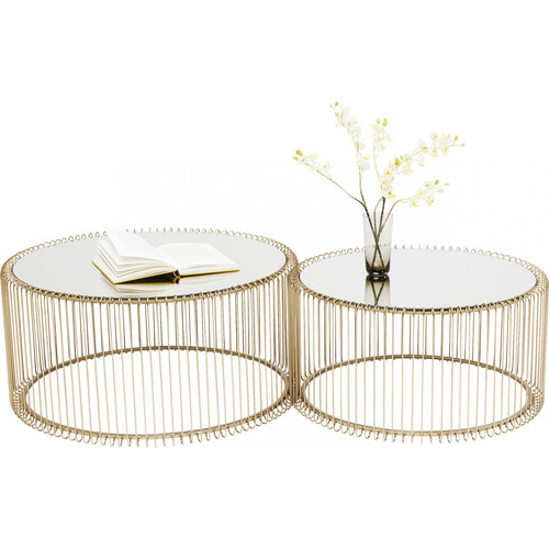 Kare Design - Set de 2 Tables Basses Doré WIRE - Kare Design