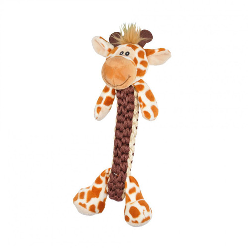 3S. x Home - Jouet Peluche pour Animaux + Corde Girafe H34*22cm Sonore - Accessoires pour animaux