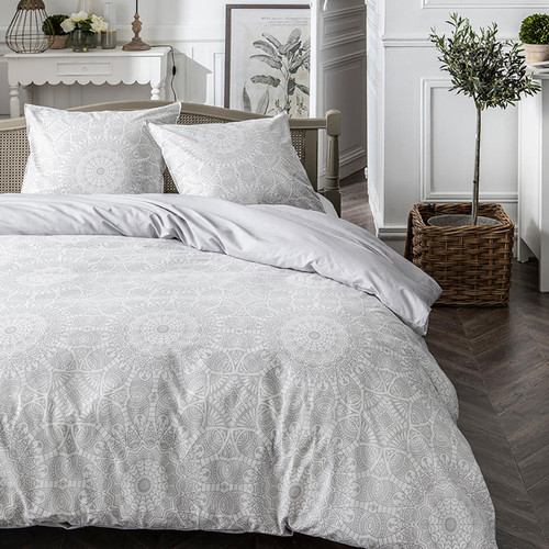 Today - Parure de lit 2 personnes Coton Zippée sur les Côtés MAPALA Blanc - Parures de lit imprimees