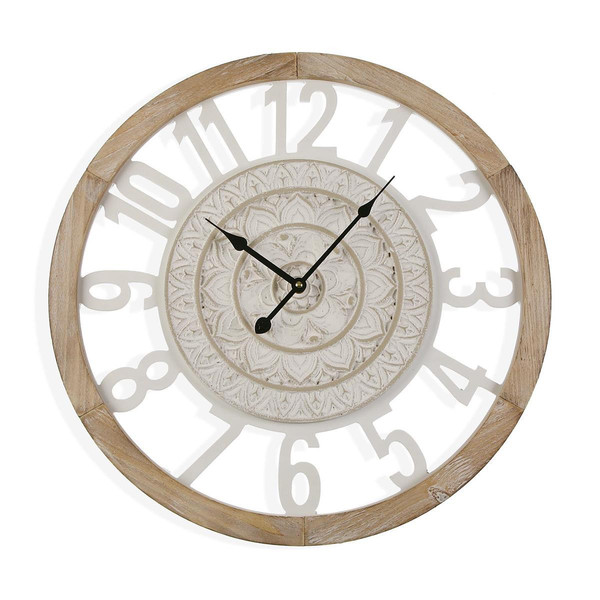 Horloge Murale En Bois 55cm TIM  Blanc 3S. x Home Meuble & Déco