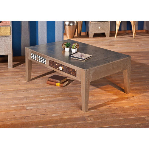3S. x Home - Table Basse NOIDA 2 Tiroirs - Table Basse Design