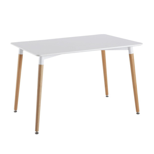 3S. x Home - Table Blanche Rectangulaire 115X75cm - Table Salle A Manger Design