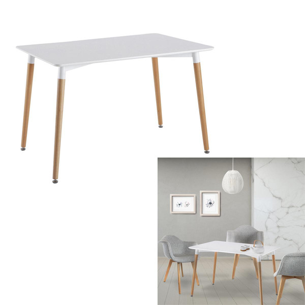 Table Blanche Rectangulaire 115X75cm 3S. x Home