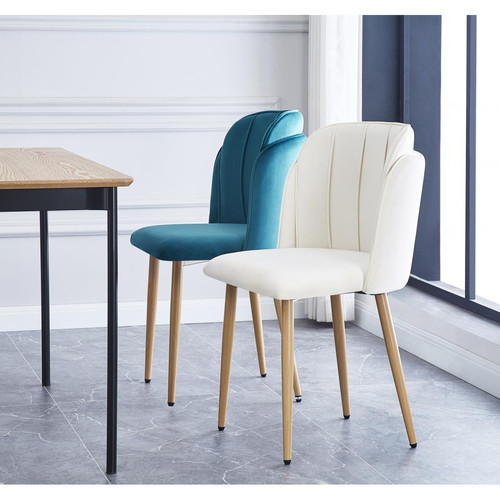 3S. x Home - Lot de 2 chaises scandinaves Beige  - Chaise Et Tabouret Et Banc Design