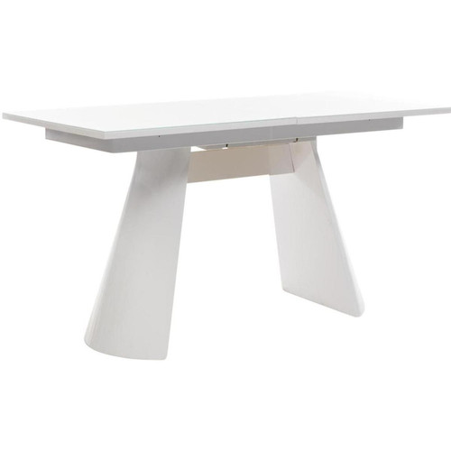 3S. x Home - Table de repas ovale en bois - Table basse blanche design