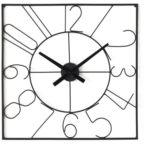 Horloge carrée design Alban Noir Noir 3S. x Home Meuble & Déco