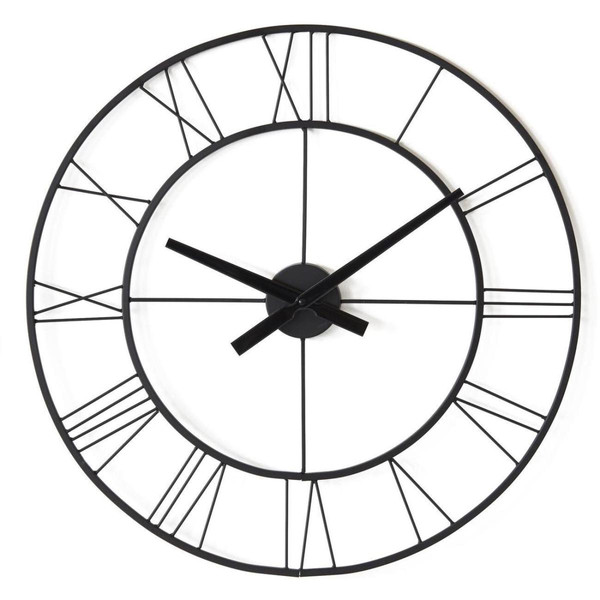 Horloge ronde design Charles Noir  Noir 3S. x Home Meuble & Déco