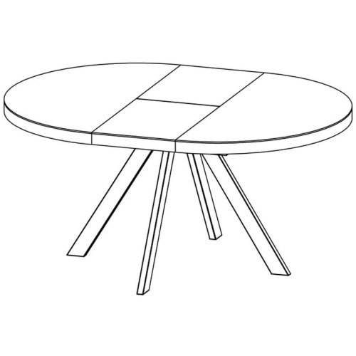 3S. x Home - Table de repas ronde extensible Marron  - Table Salle A Manger Design