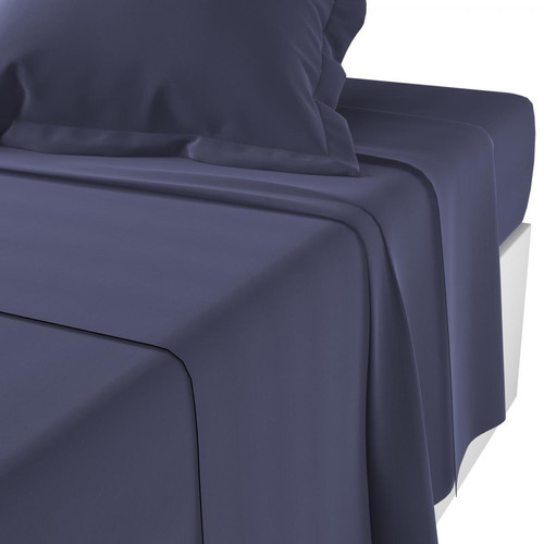 3S. x Tertio (Nos Unis) - Drap plat coton TERTIO® - Bleu Indigo - Draps plat coton