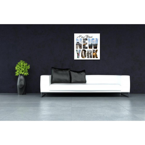 Tableau New York Lettres Panorama 50X50 cm 3S. x Home
