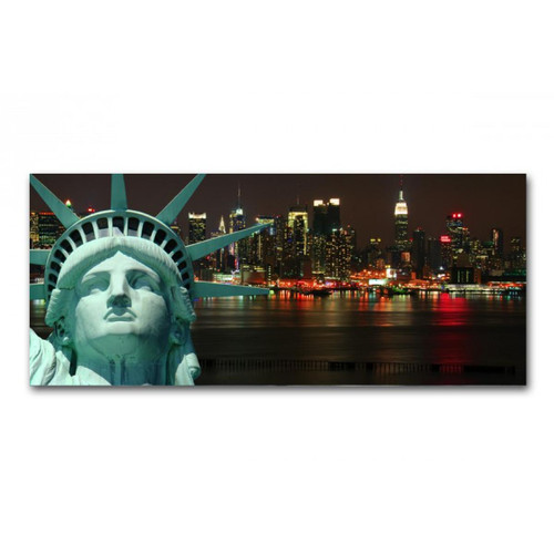 Tableau Panoramique New York Liberty 90 x 30 cm Multicolore 3S. x Home Meuble & Déco