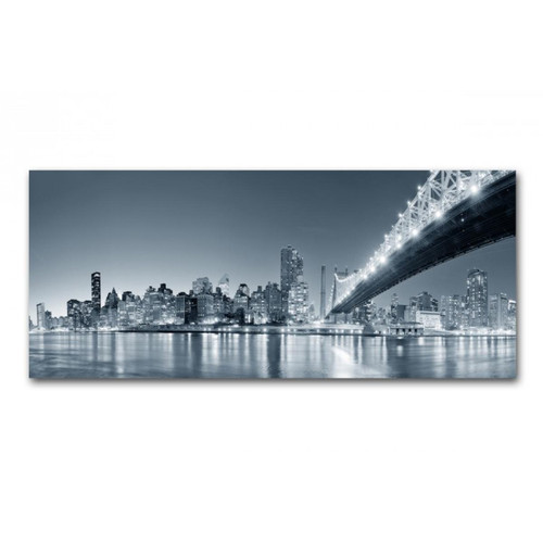 Tableau Panoramique New York By Night 90 x 30 cm Blanc 3S. x Home Meuble & Déco