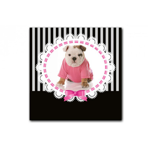 3S. x Home - Tableau enfant Bulldog en Pullover 50X50 cm - Promo La Déco Design