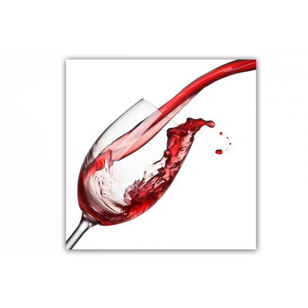Tableau Gourmand Verre de Vin 50X50 cm  ARSALANE Blanc 3S. x Home Meuble & Déco