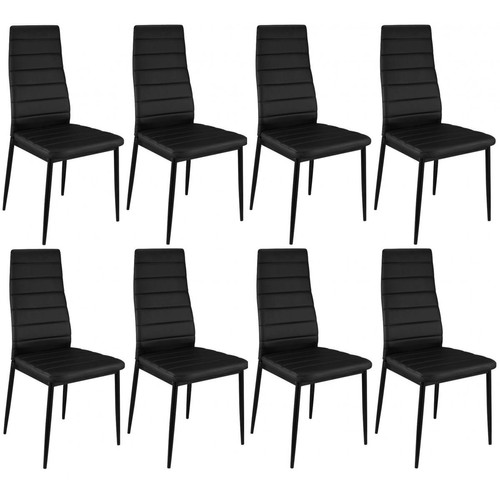 3S. x Home - Lot de 8 chaises noires en métal San José - Chaise Design