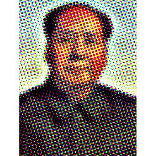 Tableau Retro Multicolore Portrait Mao Etoiles 80X80 Multicolore 3S. x Home Meuble & Déco