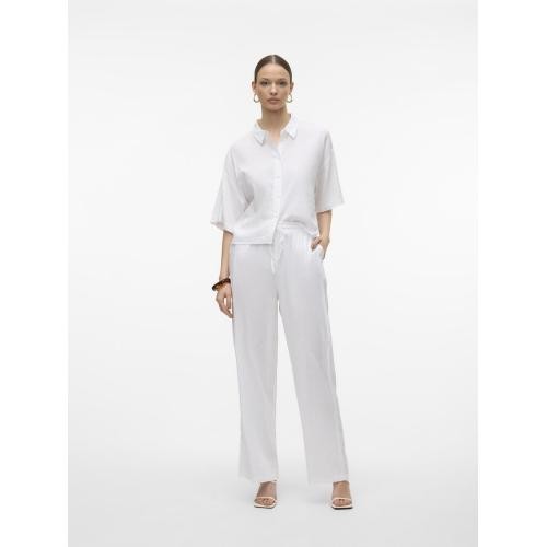 Vero Moda - Chemise fermeture par bouton col chemise manches larges manches 2/4 blanc - Nouveautés blouses femme